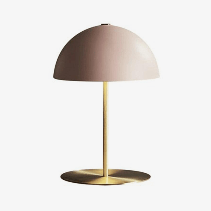 Lampe à poser design LED - Socle doré et abat-jour Mushroom