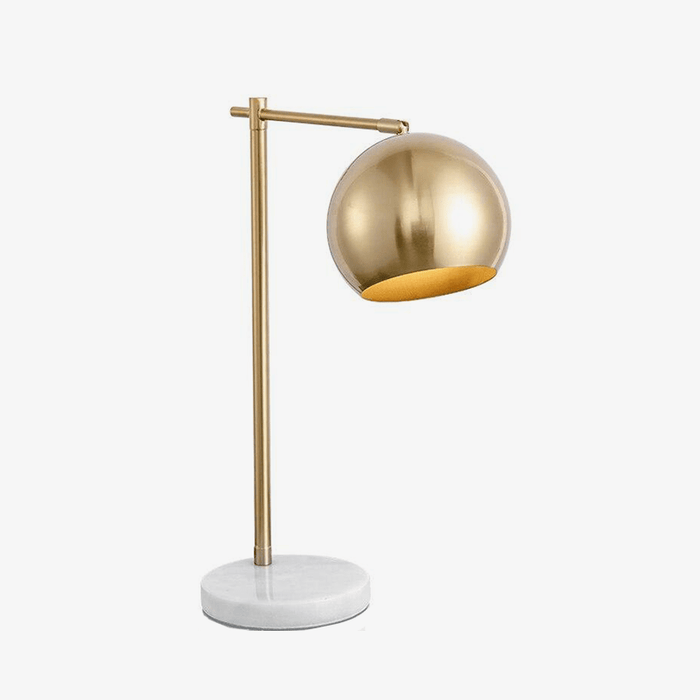 Lampe à poser élégante en LED with socle marbre et boule dorée