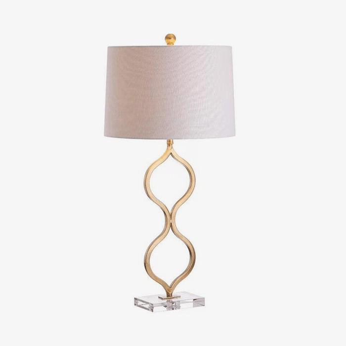 Lampe à poser LED dorée avec design courbé