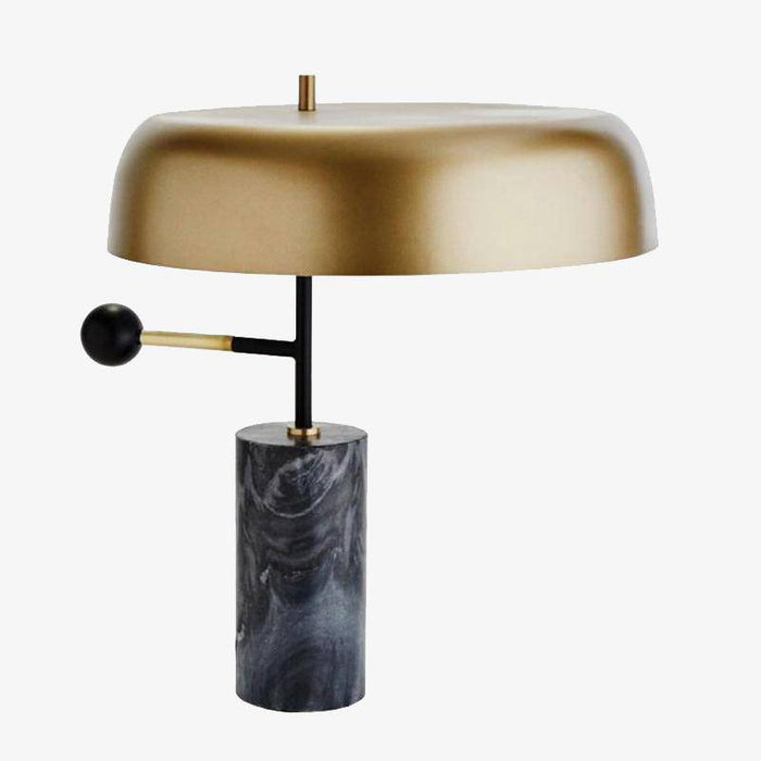 Lampe à poser en marbre avec abat-jour doré - Édition Design LED