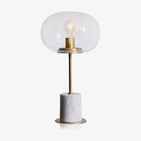 Lampe de table premium en marbre avec LED et design doré