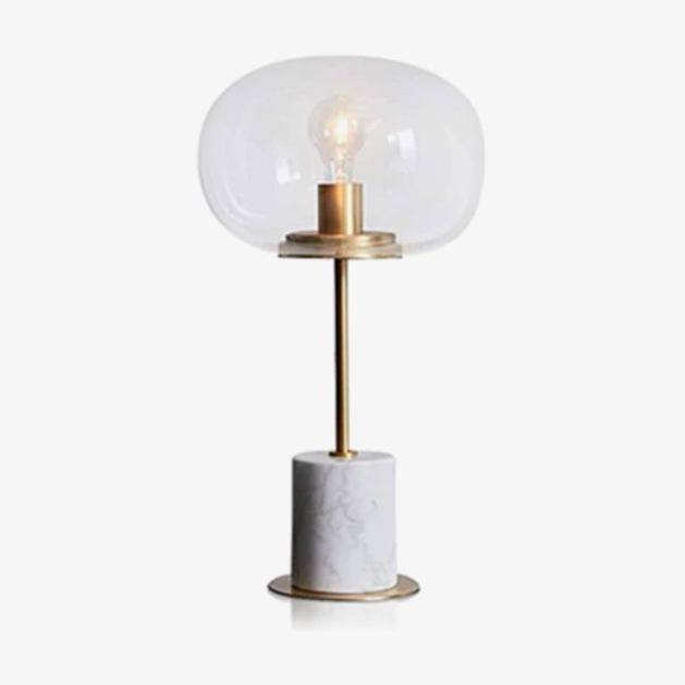 Lampe de table premium en marbre avec LED et design doré