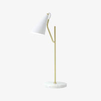 Lampe de table design en marbre avec tube doré LED