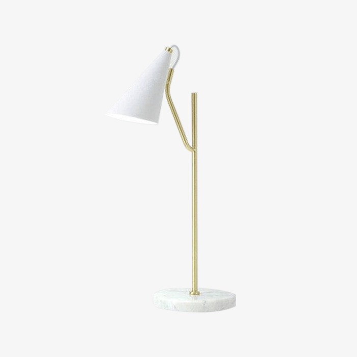 Lampe de table design en marbre avec tube doré LED