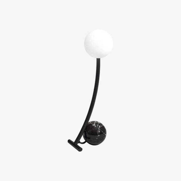 Lampe à poser LED en marbre et métal courbé "Lumina"