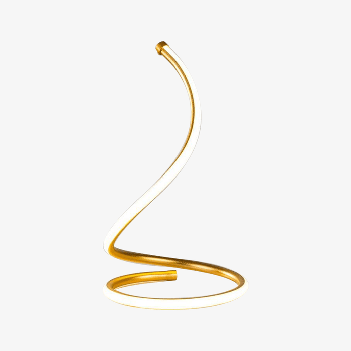 Lampe à poser LED en spirale blanche ou dorée design et minimaliste