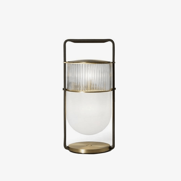 Lampe de table LED en verre style lanterne