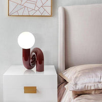 Lampe à Poser Design LED Rouge avec Boule Verre Mao | Marco Lucetti