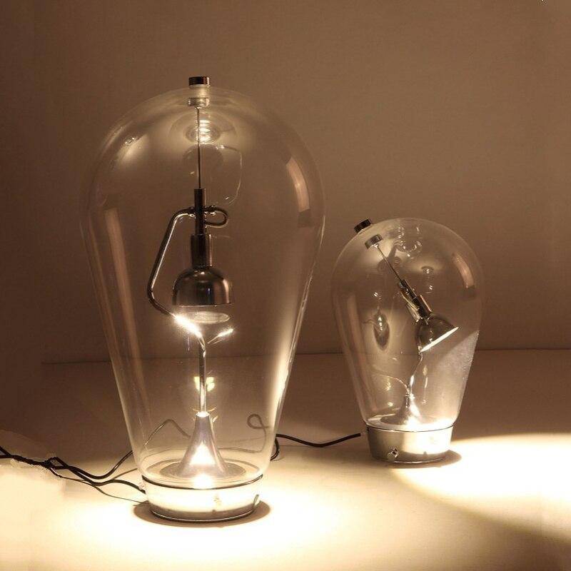 Lampe à poser LED chromé en ampoule de verre | Marco Lucetti