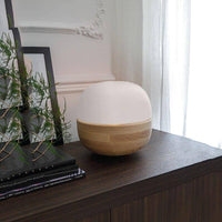 Lampe à poser LED design en bois et verre | Marco Lucetti