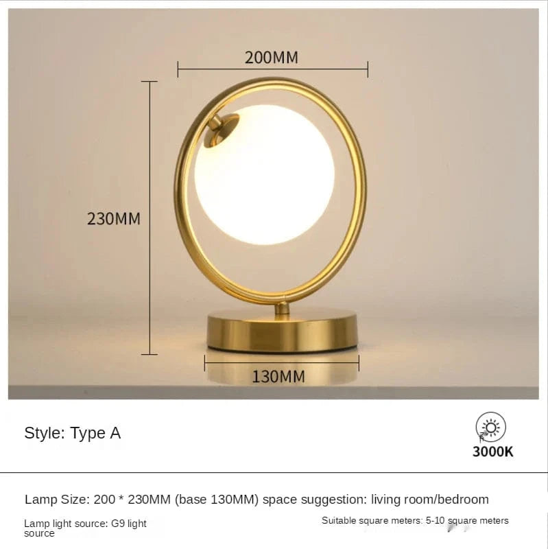 Lampe à poser LED dorée en verre boule | Marco Lucetti A / Lumière chaude