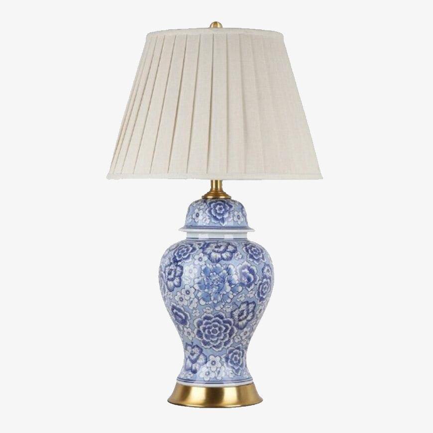 Lampe à poser LED "Sakura" en céramique bleue