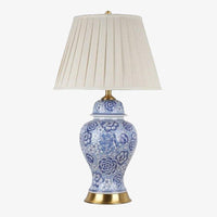 Lampe à poser LED "Sakura" en céramique bleue