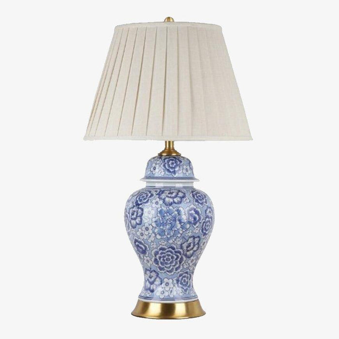 Lampe à poser LED "Sakura" en céramique bleue