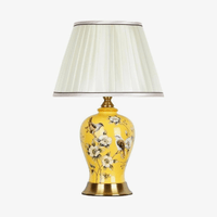 Lampe LED céramique et fleurs, style Japonais