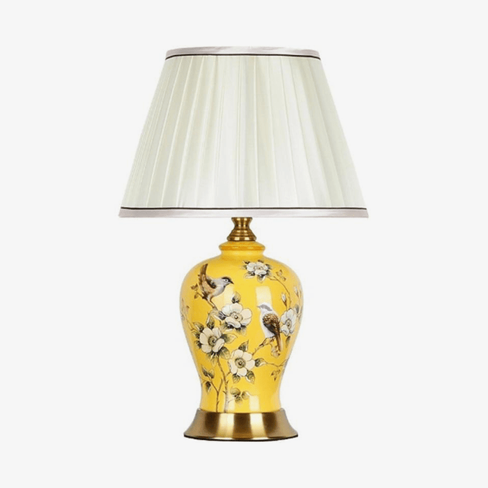 Lampe LED céramique et fleurs, style Japonais