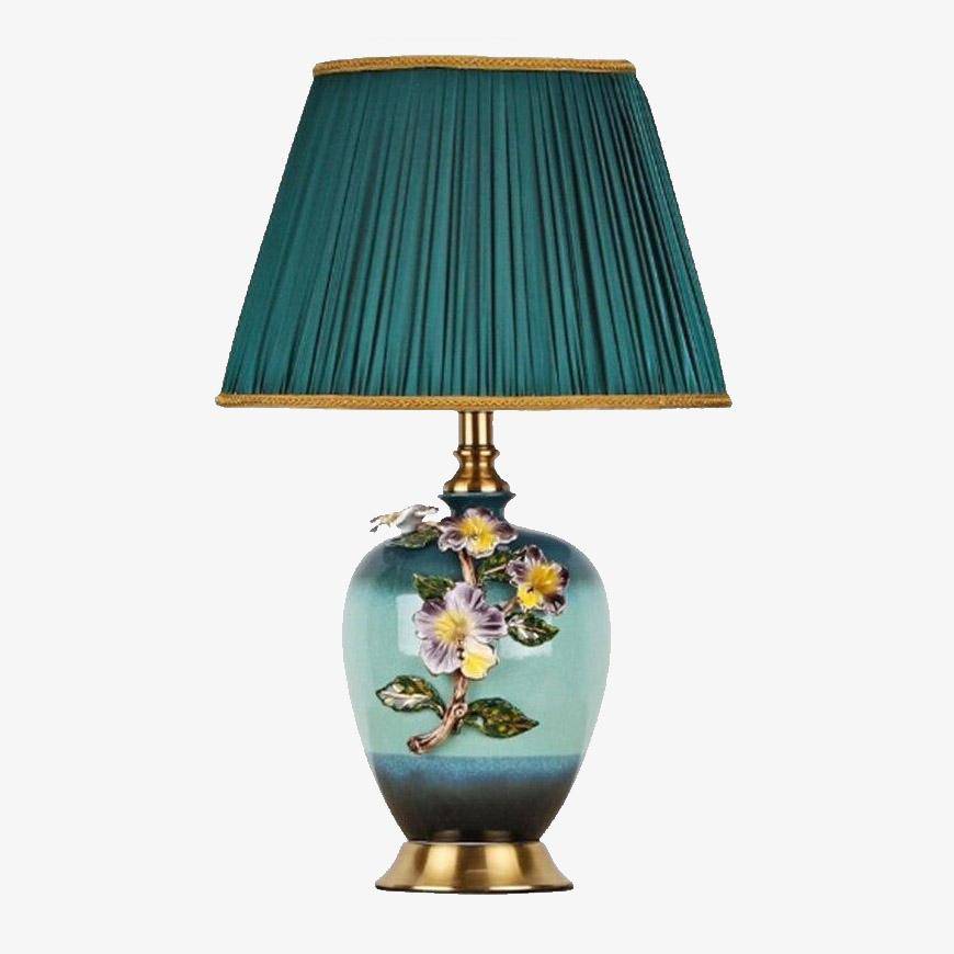 Lampe LED en céramique et fleurs, design Japonais