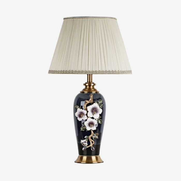Lampe à poser LED en céramique noire, style Japonais