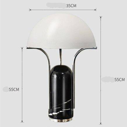 Lampe à poser LED en métal et marbre style Mushroom - Élégance Illuminée | Marco Lucetti