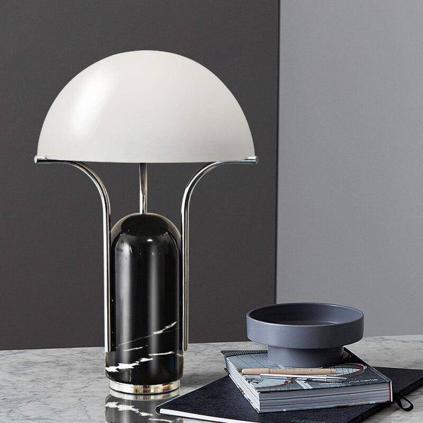 Lampe à poser LED en métal et marbre style Mushroom - Élégance Illuminée | Marco Lucetti