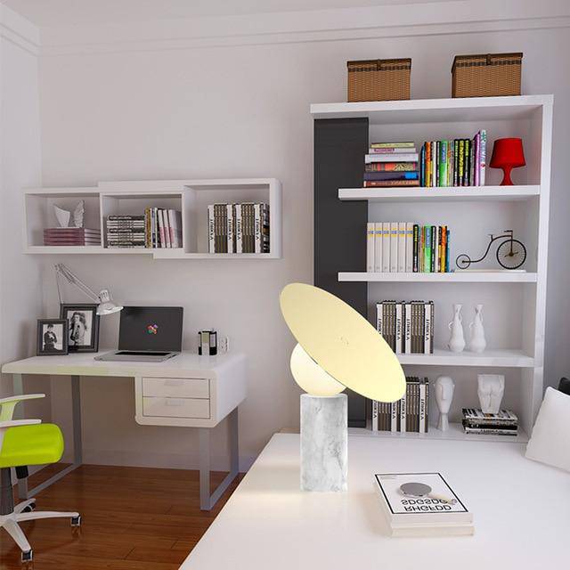 Lampe à Poser LED Marbre et Verre | Marco Lucetti Blanc