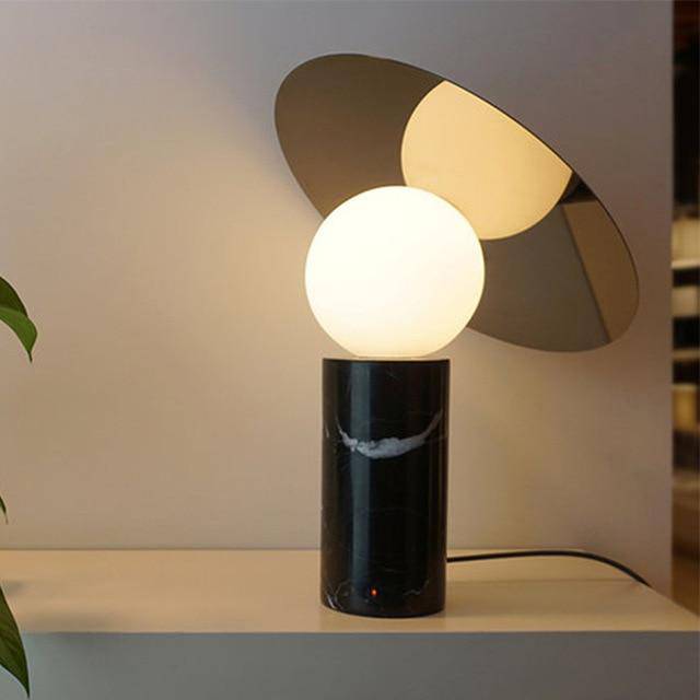 Lampe à Poser LED Marbre et Verre | Marco Lucetti Noir