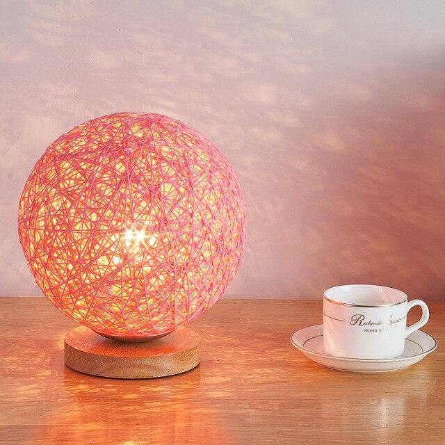 Lampe à poser LED Wicker Bamboo Glow | Marco Lucetti Rouge