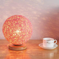 Lampe à poser LED Wicker Bamboo Glow | Marco Lucetti Rouge