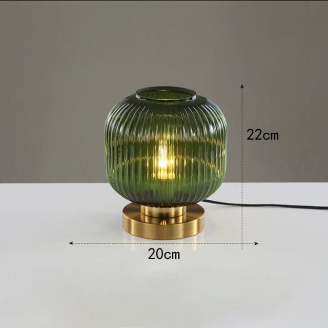 Lampe à poser Quinn en verre coloré et base dorée | Marco Lucetti E