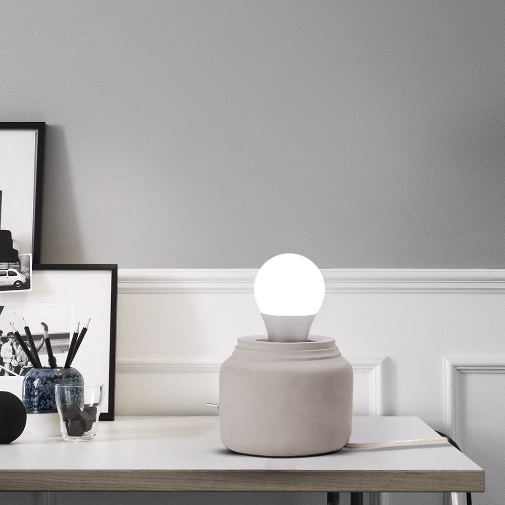 Lampe à poser stylée en ciment gris Lino | Marco Lucetti