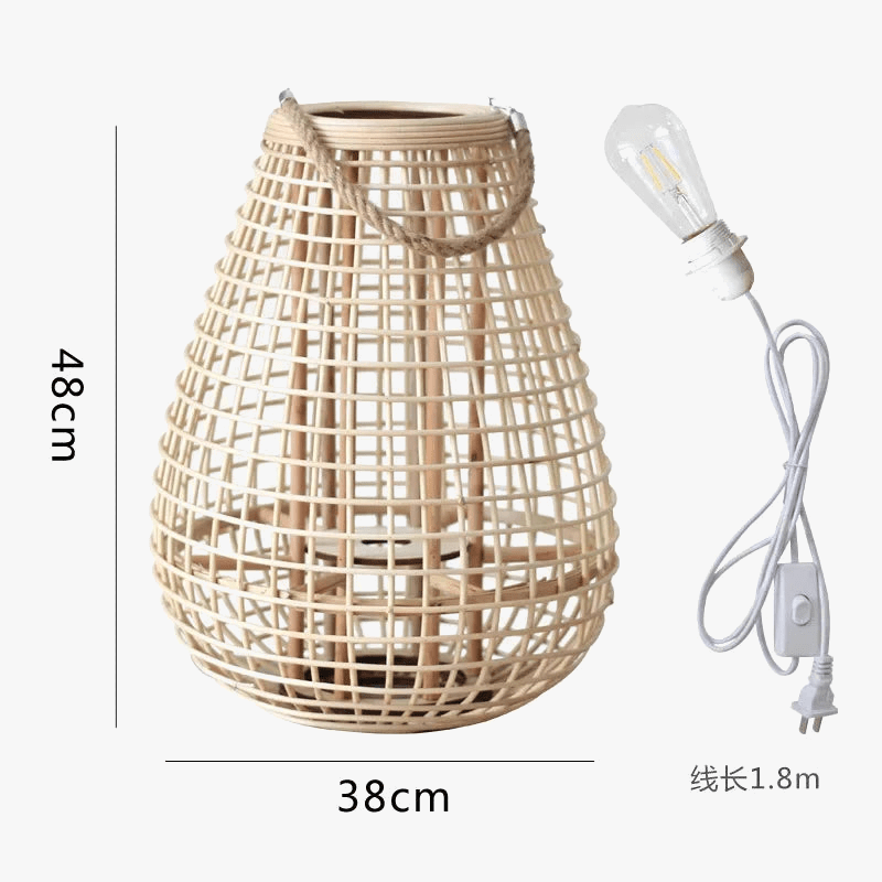 Lampe à vent en rotin avec pieds - Collection Breeze | Marco Lucetti