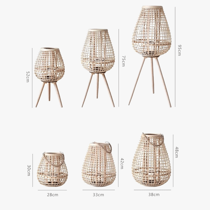 Lampe à vent en rotin avec pieds - Collection Breeze | Marco Lucetti