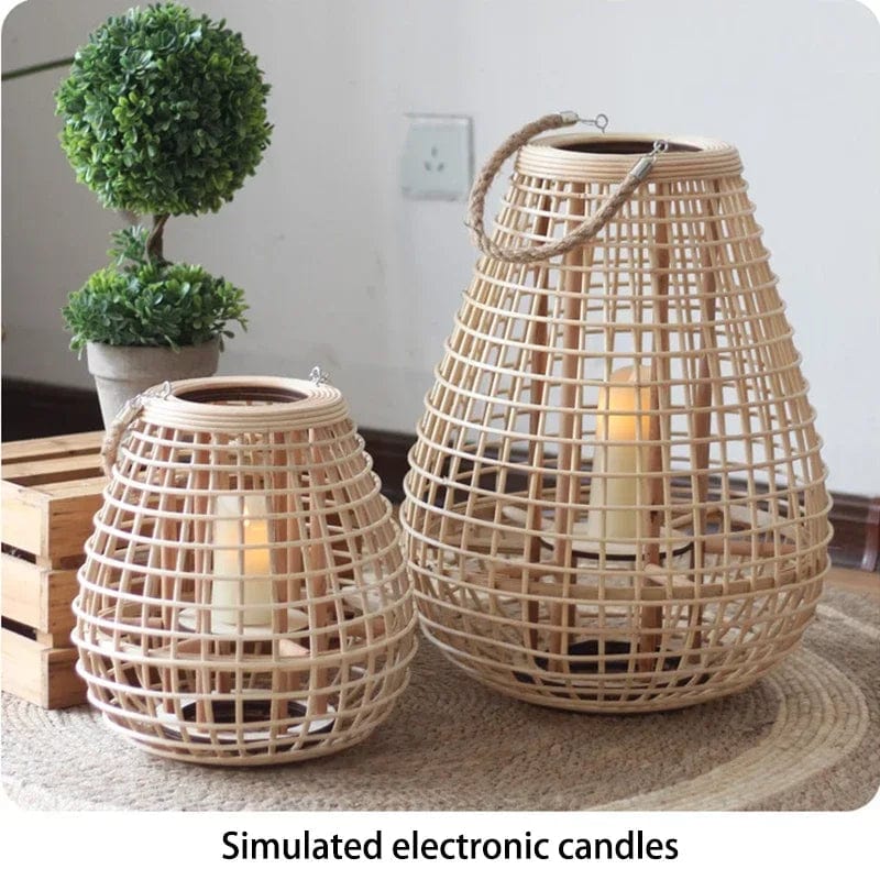 Lampe à vent en rotin avec pieds - Collection Breeze | Marco Lucetti