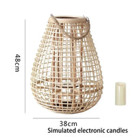 Lampe à vent en rotin avec pieds - Collection Breeze | Marco Lucetti A Bougies simulées L