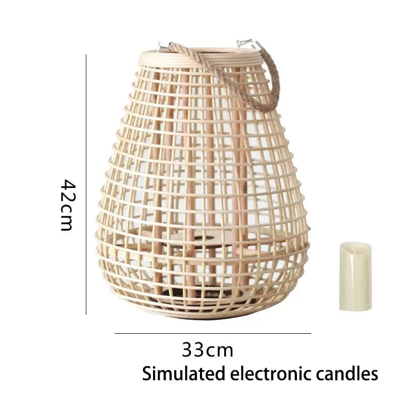 Lampe à vent en rotin avec pieds - Collection Breeze | Marco Lucetti A Bougies simulées M