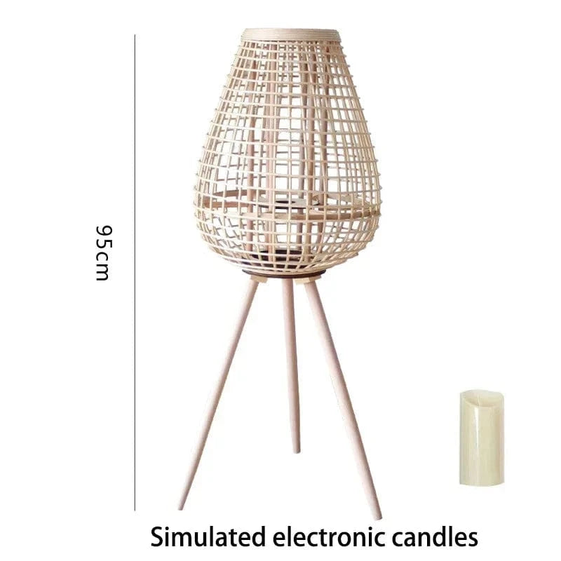 Lampe à vent en rotin avec pieds - Collection Breeze | Marco Lucetti B Bougies simulées L