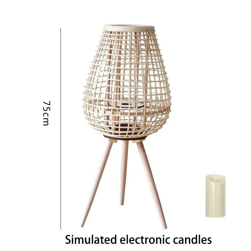 Lampe à vent en rotin avec pieds - Collection Breeze | Marco Lucetti B Bougies simulées M