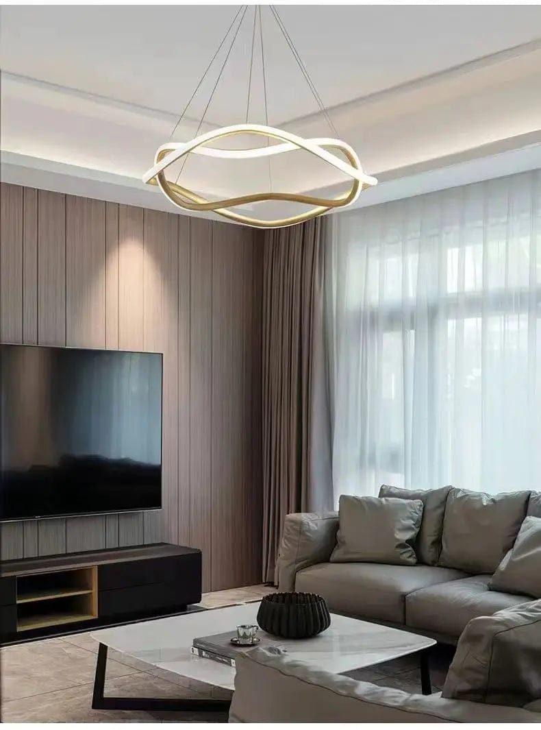 Lampe annulaire LED moderne en aluminium doré Fulight | Marco Lucetti