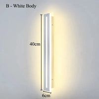 Lampe Applique Déco 15W Acrylique | Marco Lucetti Corps Blanc - B / Lumière blanche chaude / 40 cm de longueur | AC220-240V