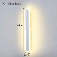 Lampe Applique Déco 15W Acrylique | Marco Lucetti Corps Blanc - C / Lumière blanche chaude / 40 cm de longueur | AC220-240V