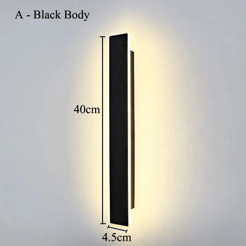 Lampe Applique Déco 15W Acrylique | Marco Lucetti Corps noir - A / Lumière blanche chaude / 40 cm de longueur | AC220-240V