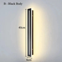 Lampe Applique Déco 15W Acrylique | Marco Lucetti Corps noir - B / Lumière blanche chaude / 40 cm de longueur | AC220-240V