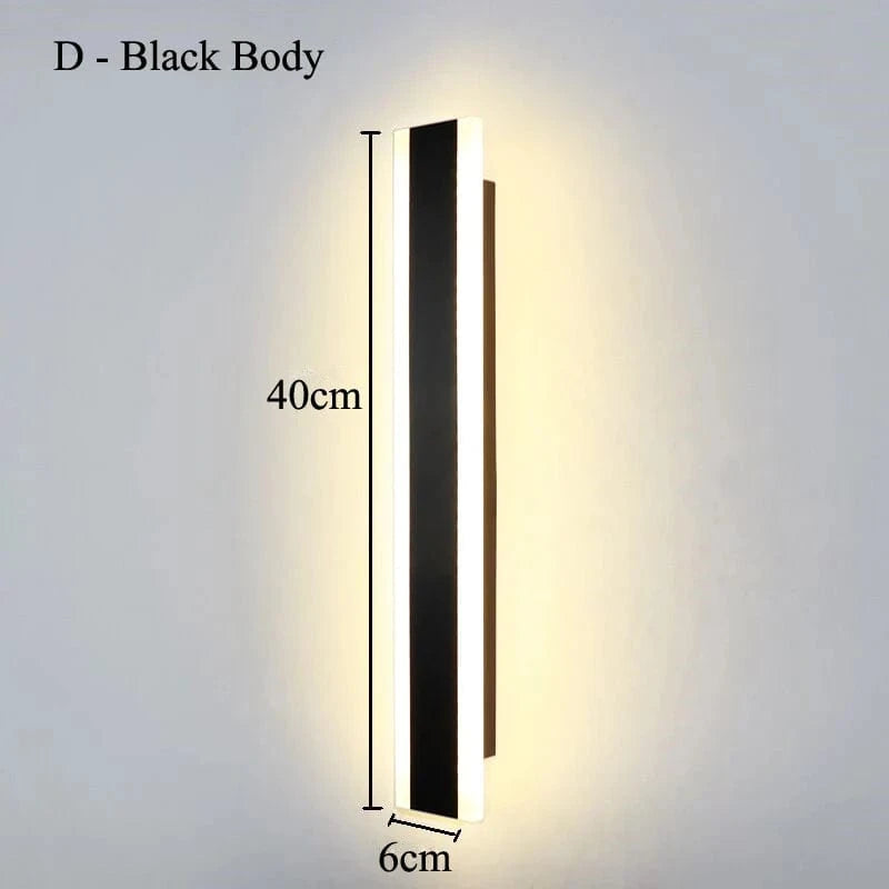 Lampe Applique Déco 15W Acrylique | Marco Lucetti Corps noir - D / Lumière blanche chaude / 40 cm de longueur | AC220-240V