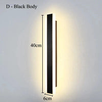 Lampe Applique Déco 15W Acrylique | Marco Lucetti Corps noir - D / Lumière blanche chaude / 40 cm de longueur | AC220-240V