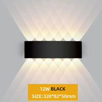 Lampe Applique Murale LED Extérieure Étanche | Marco Lucetti Noir 12W / CHINE / Lumière chaude 3000K | Alliage d&#39;aluminium imperméable