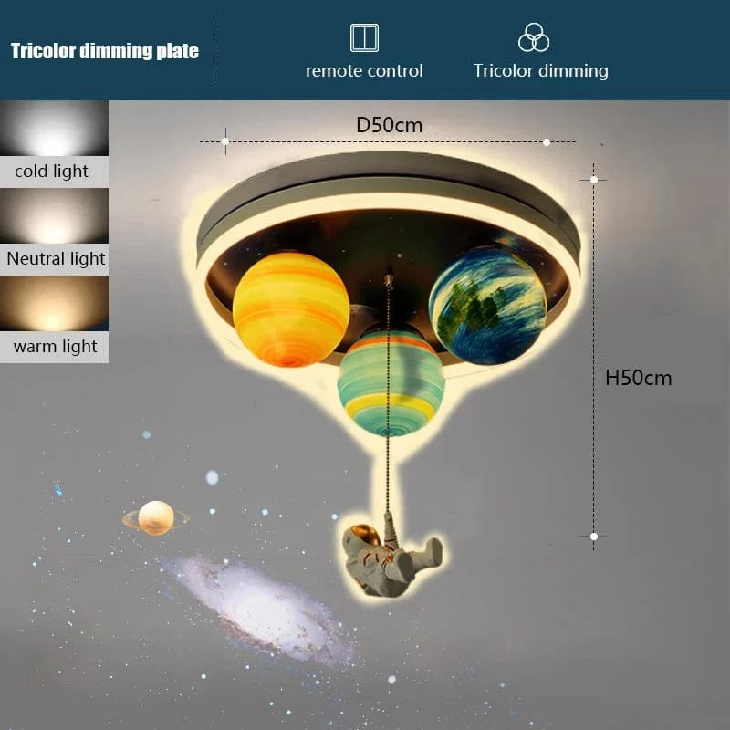  Lampe Astronaute Plafonnier LED pour Chambre d'Enfants | Marco Lucetti H50cm P50cm / Changeable