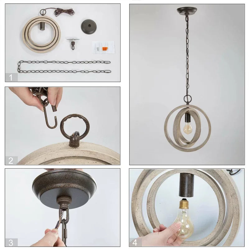 Suspension Bois Rétro Simple