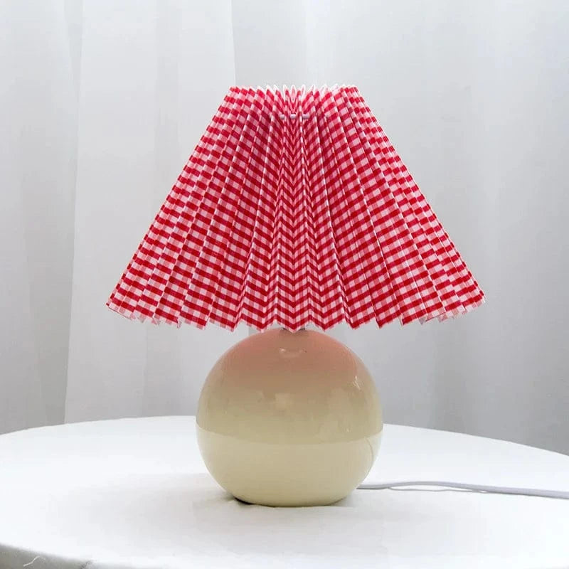 Lampe Bois Rotin: Design Moderne avec LED | Marco Lucetti Rayure rouge et Beige