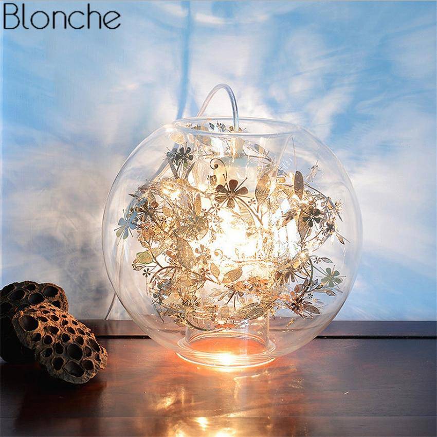 Lampe Boule Glass Leaves | Marco Lucetti