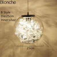Lampe Boule Glass Leaves | Marco Lucetti Argenté - 25cm